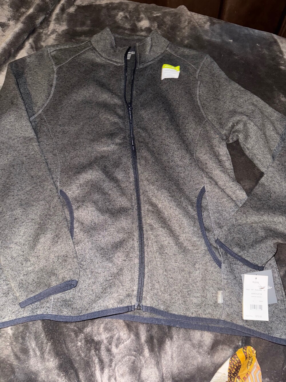 Eddie Bauer Women's Large Full Zip Fleece Jacket Charcoal Heathe